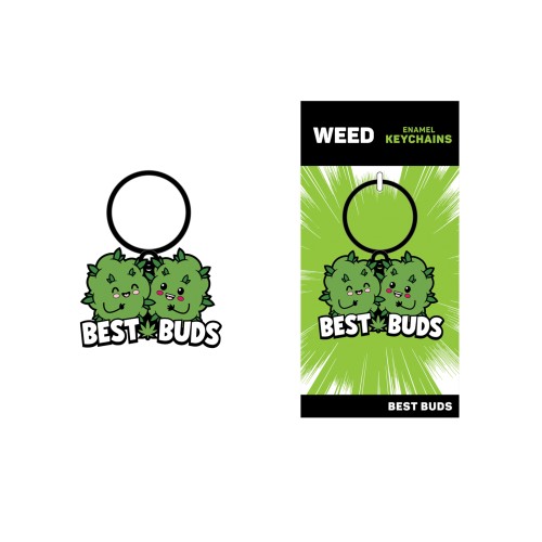 Wood Rocket Weed Best Buds Keychain Green Accessory