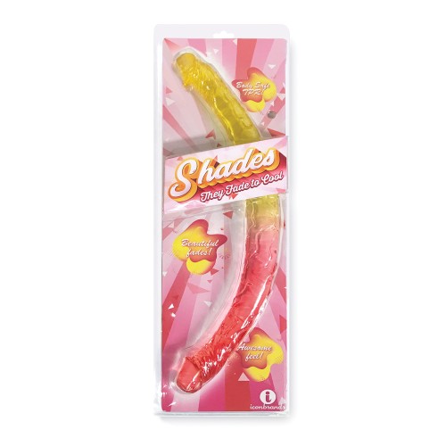 Dildo Doble Gradiente Shades Jelly TPR - Rosa/Amarillo