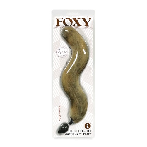 Foxy Fox Tail Silicone Butt Plug in Gold