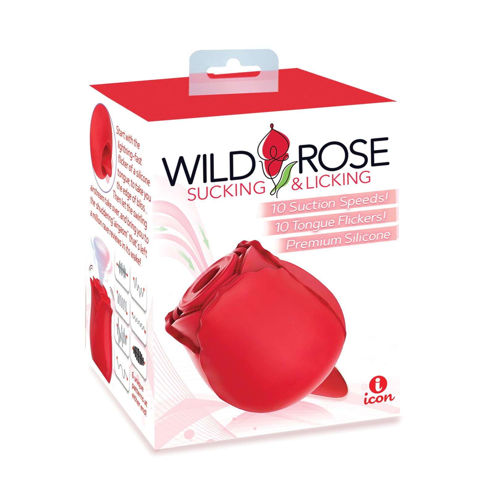 Vibrador Wild Rose con Lengua - Rojo