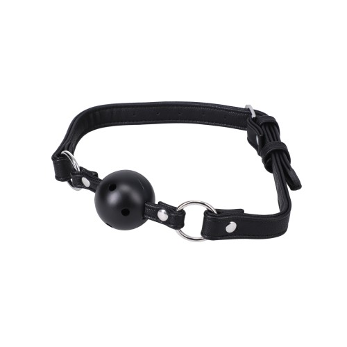 Ball Gag En Una Bolsa Negro - Accesorio de Cuero Vegano