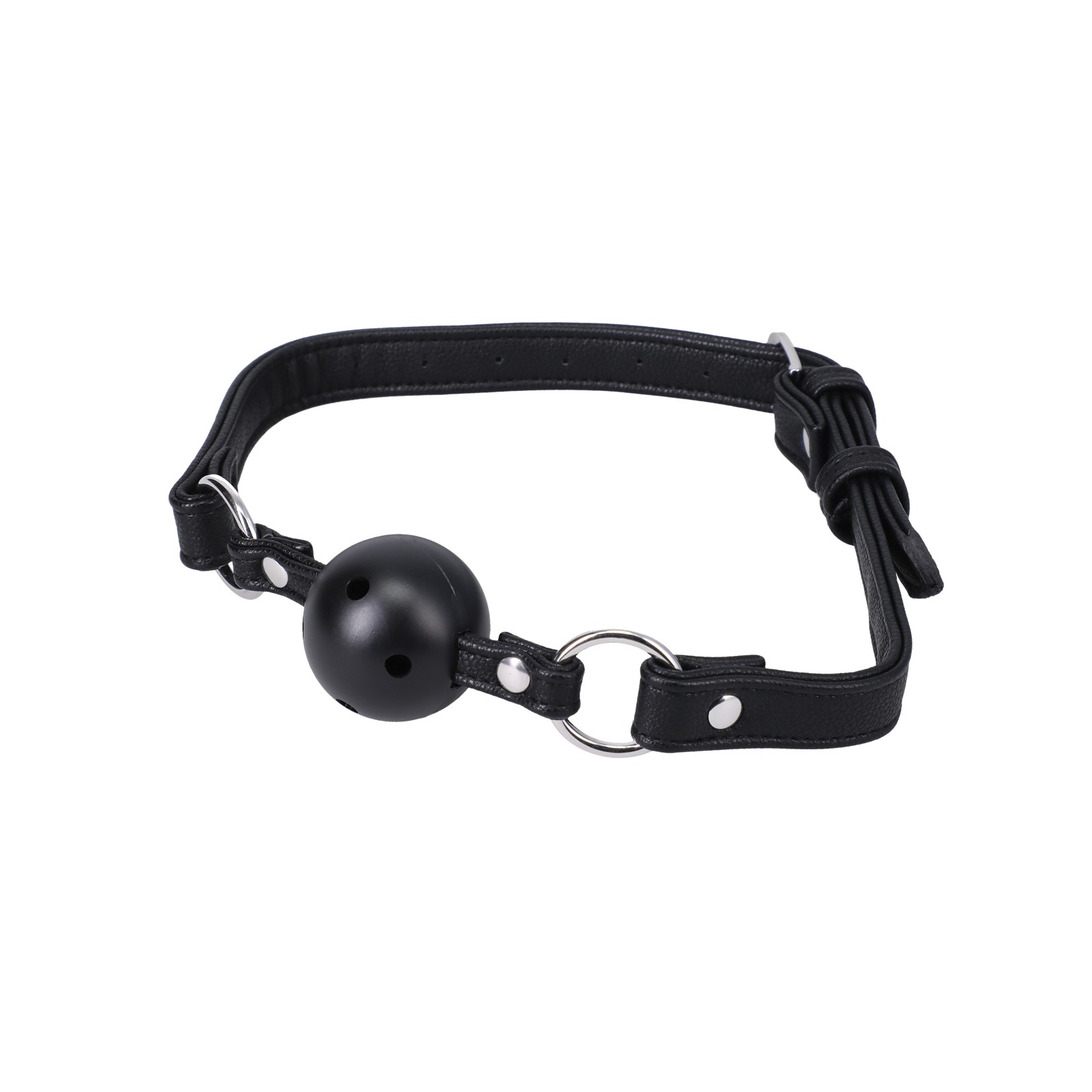 Ball Gag En Una Bolsa Negro - Accesorio de Cuero Vegano