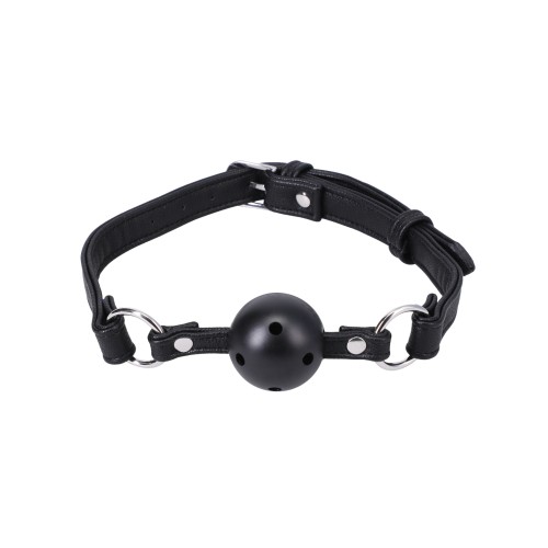 Ball Gag En Una Bolsa Negro - Accesorio de Cuero Vegano