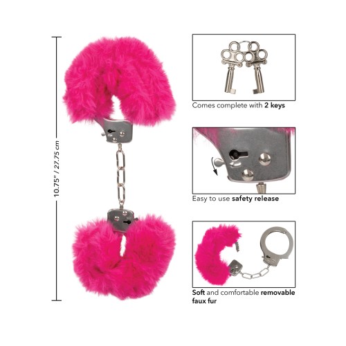 Ultra Fluffy Pink Furry Cuffs for Sensual Bondage