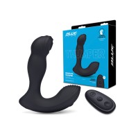 Blue Line Vibrating Prostate Thumper with Remote Black