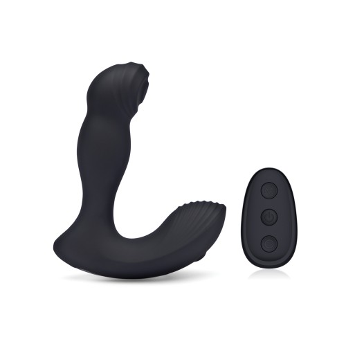 Blue Line Vibrating Prostate Thumper with Remote Black