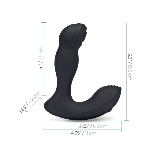 Blue Line Vibrating Prostate Thumper with Remote Black