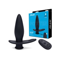 Blue Line Black Vibrating Anal Plug with Remote