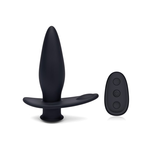 Blue Line Black Vibrating Anal Plug with Remote