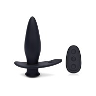 Blue Line Black Vibrating Anal Plug with Remote