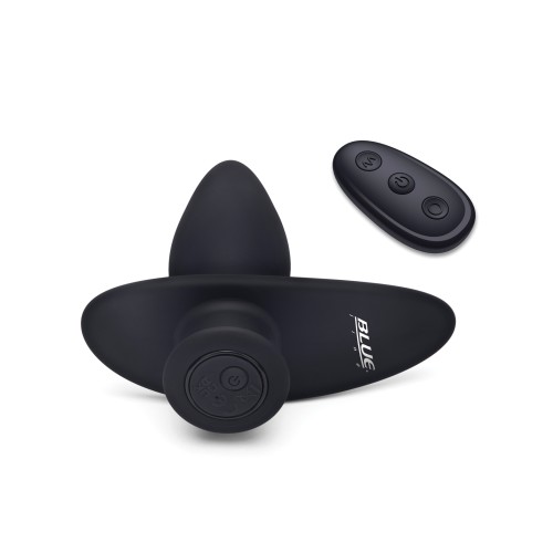 Blue Line Black Vibrating Anal Plug with Remote