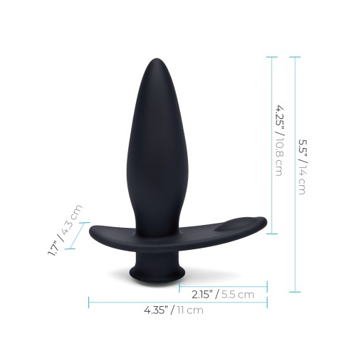 Blue Line Black Vibrating Anal Plug with Remote