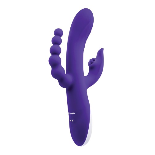 Vibrador Triple Estímulo Lick Me de Evolved Púrpura