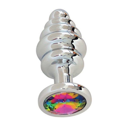 Gender Fluid Excite Ribbed Plug - Silver