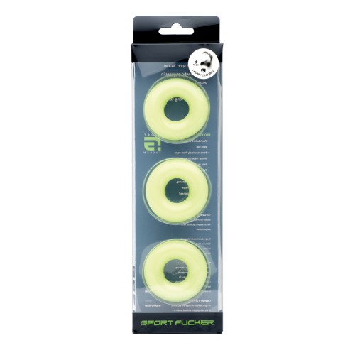 Pack de 3 Cockrings Chubby Sport Fucker Brillantes