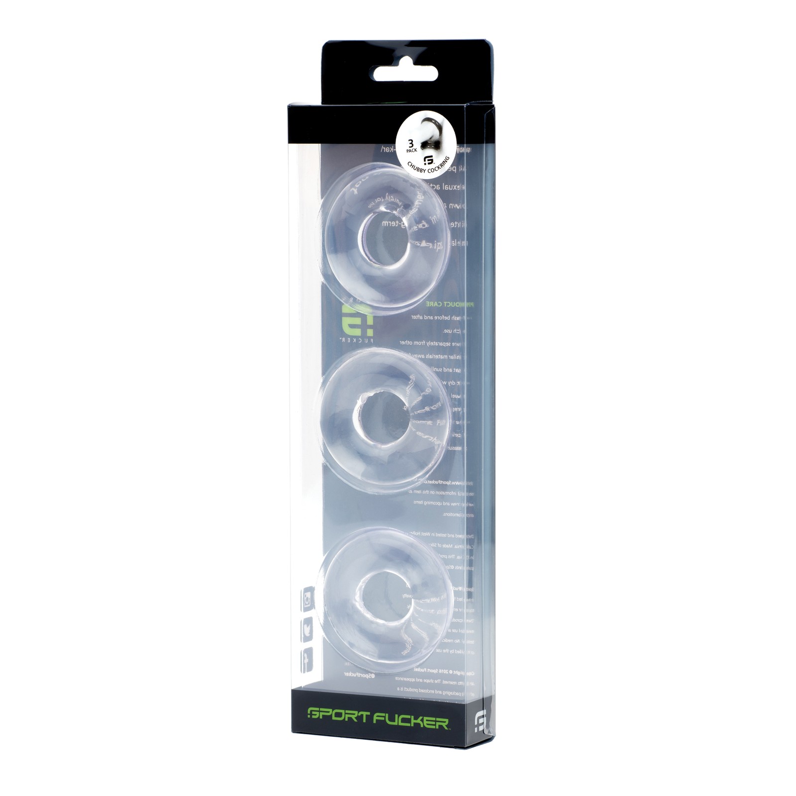 Sport Fucker Chubby Cockring Pack of 3 - Clear