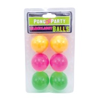 Black Light Pong Balls Assorted Colors Pack of 6