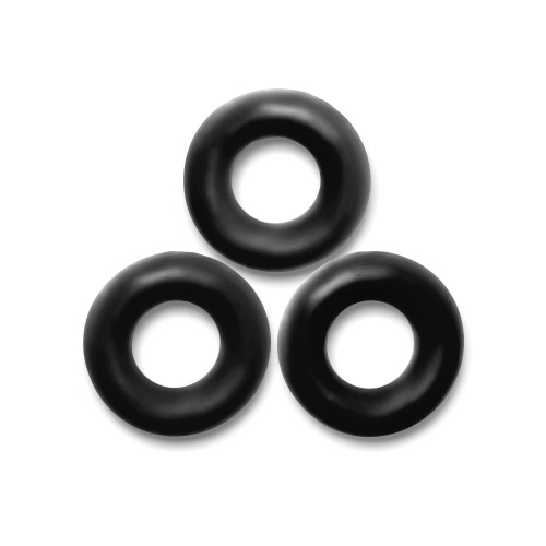 Paquete de 3 Anillos para el Pene Jumbo Oxballs Fat Willy Negro