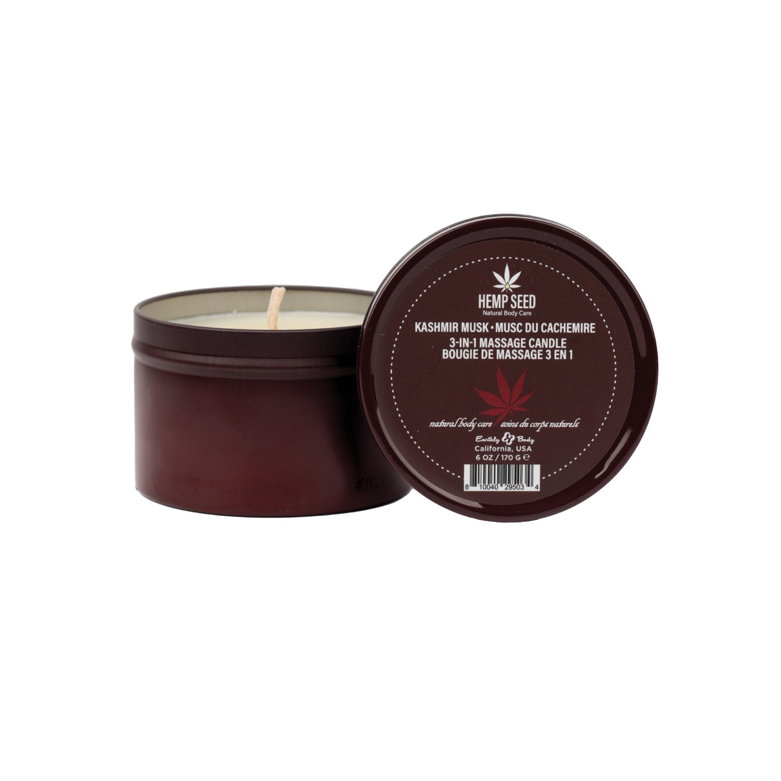 Earthly Body Suntouched Hemp Candle 6 oz Kashmir Musk