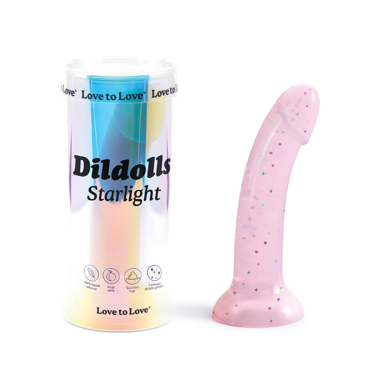 Curved Suction Cup Dildolls Starlight - Pink