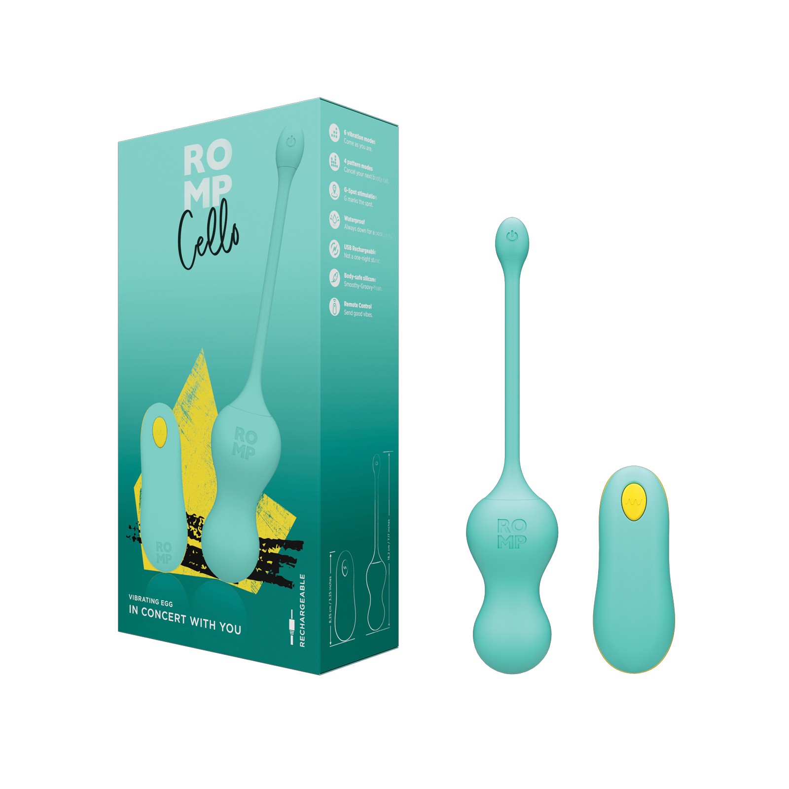 Romp Cello Remote Controlled G-Spot Vibrator - Blue