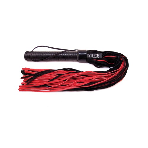 Flogger de Suede Rouge Mango de Cuero Negro Rojo