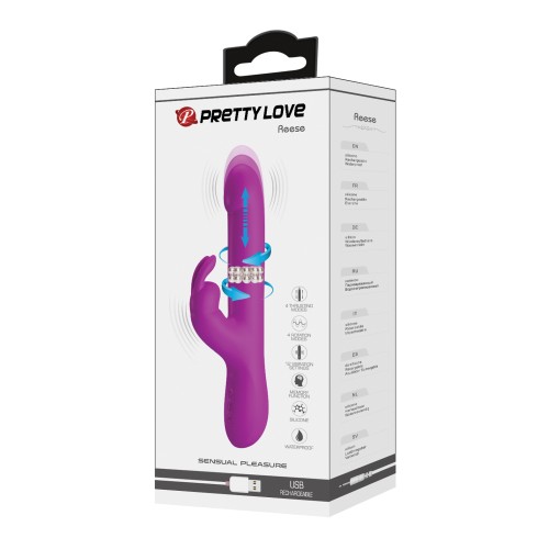 Pretty Love Reese Thrusting Rabbit - Fuchsia - Dual Stimulation