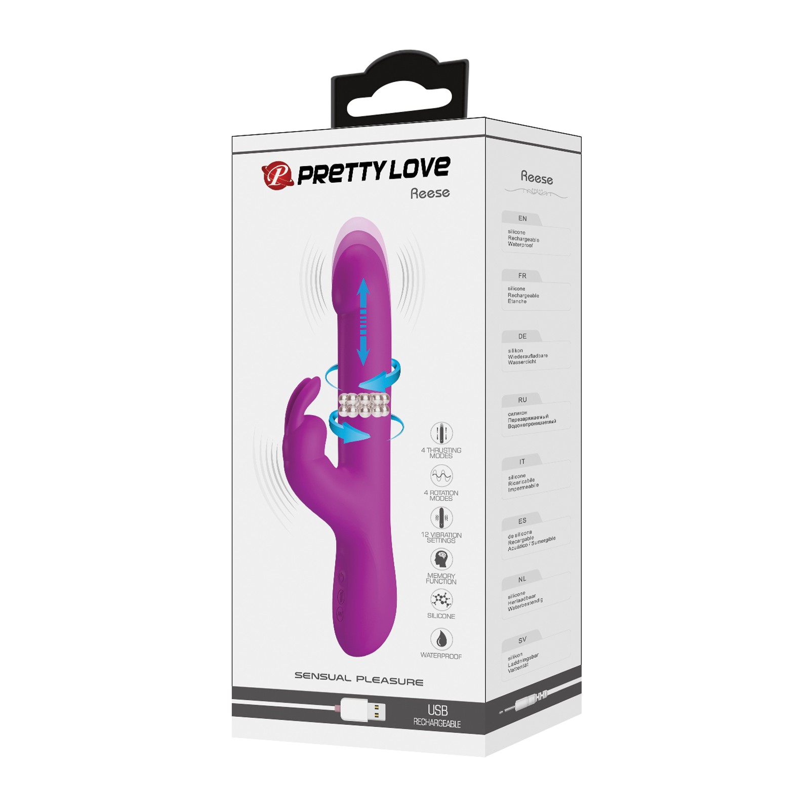 Pretty Love Reese Thrusting Rabbit - Fuchsia - Dual Stimulation