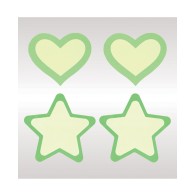 Peekaboos Glow in the Dark Hearts & Stars - Green