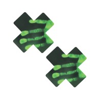 Neva Nude Temperature Reactive Pasties - Neon Green