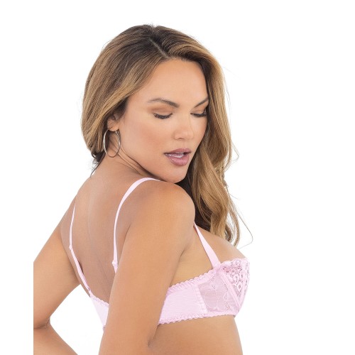 Lace Underwire Bra Pink 34 - Flattering Lingerie