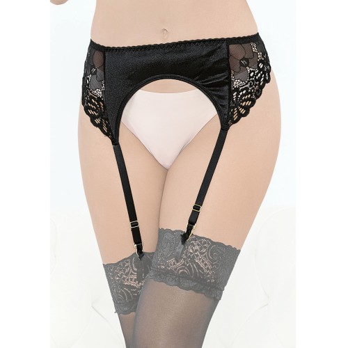 Satin and Lace Garterbelt Black LG