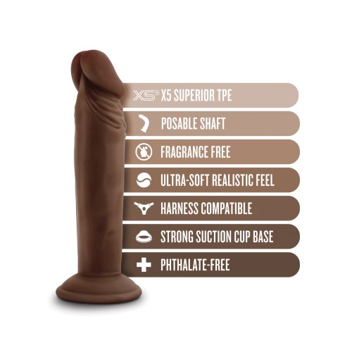 Blush Dr. Skin Plus 6 Inch Posable Dildo - Chocolate