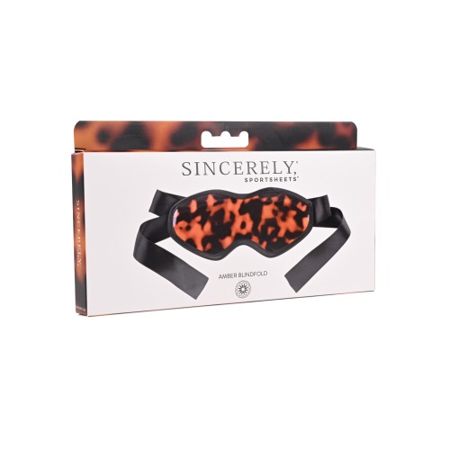 Sincerely Amber Adjustable Satin Blindfold for Sensual Play