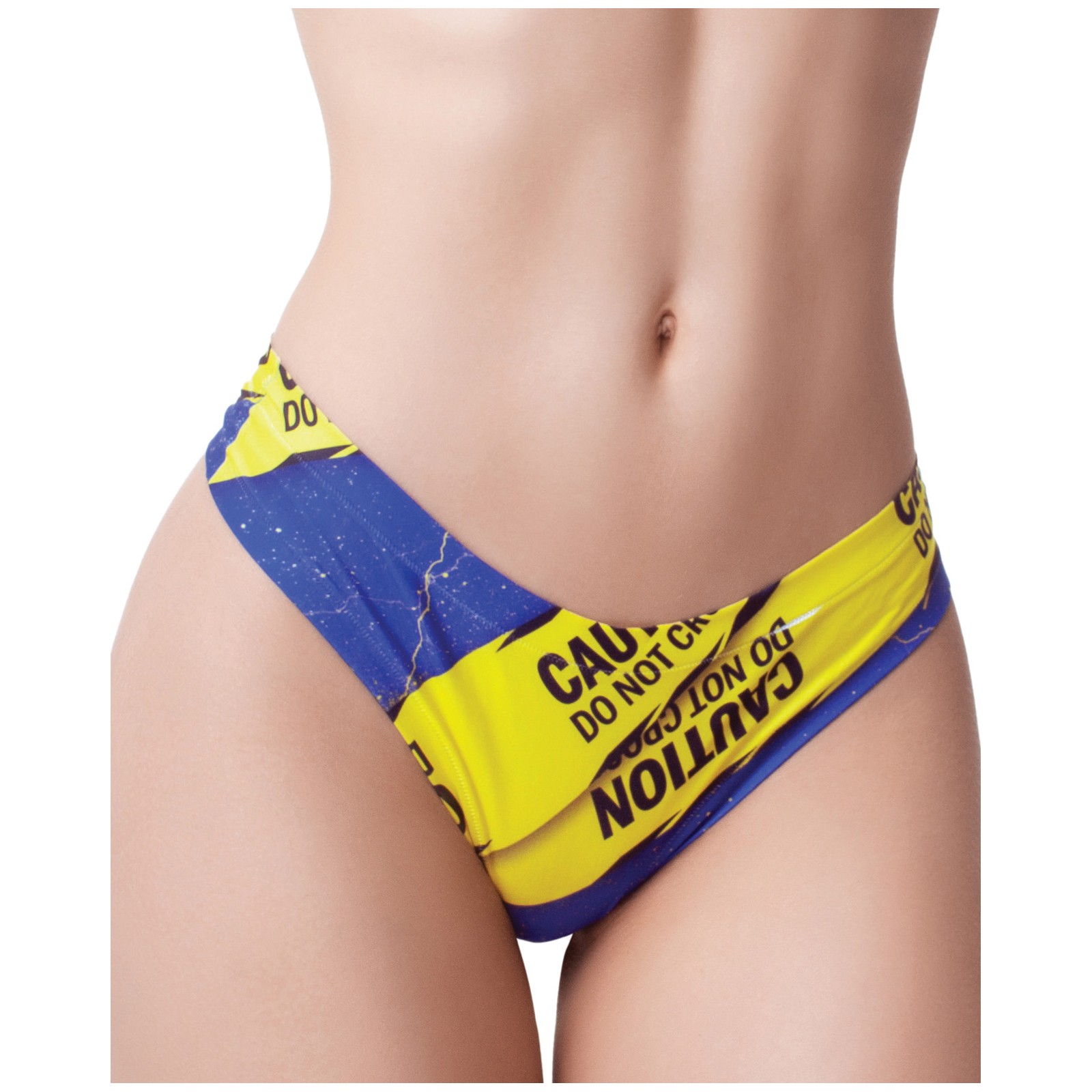 Mememe Caution Printed Thong XL