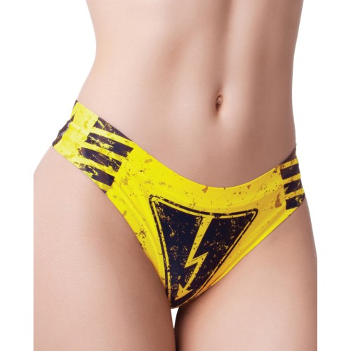 Mememe Urban Geeks Members Only Printed Thong - XL