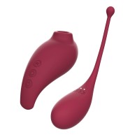 Estimulador de Succión Clitorial y Huevo Vibrador Adrien Lastic Inspiration Rojo