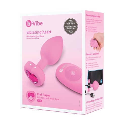 Plug Vibrante Corazón b-Vibe S/M Rosa