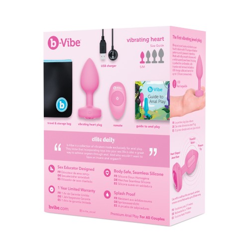 b-Vibe Vibrating Heart Plug S/M Pink