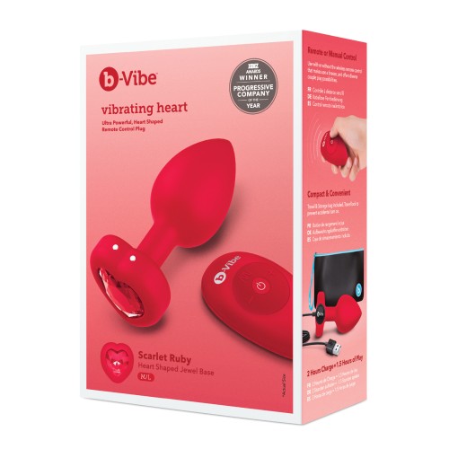 b-Vibe Vibrating Heart Plug Medium Large Red