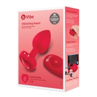 b-Vibe Plug Vibrante Corazón Mediano Grande Rojo