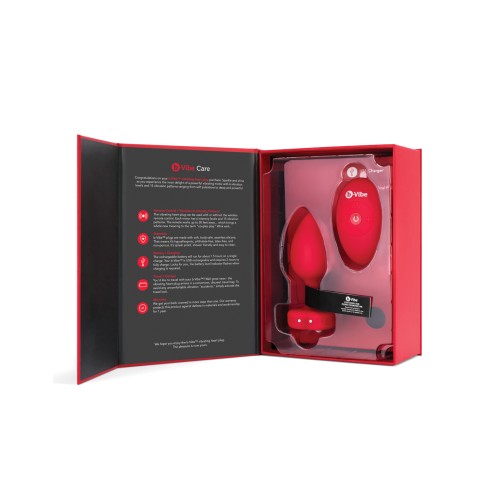 b-Vibe Vibrating Heart Plug Medium Large Red