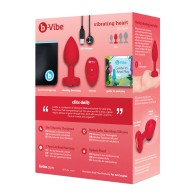 b-Vibe Plug Vibrante Corazón Mediano Grande Rojo