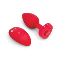 b-Vibe Plug Vibrante Corazón Mediano Grande Rojo