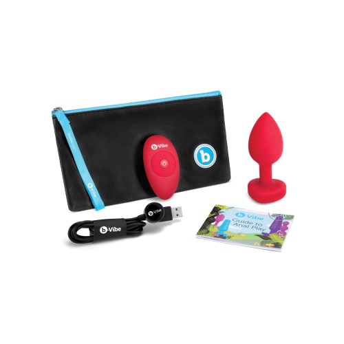 b-Vibe Plug Vibrante Corazón Mediano Grande Rojo