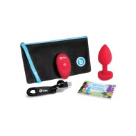 b-Vibe Plug Vibrante Corazón Mediano Grande Rojo