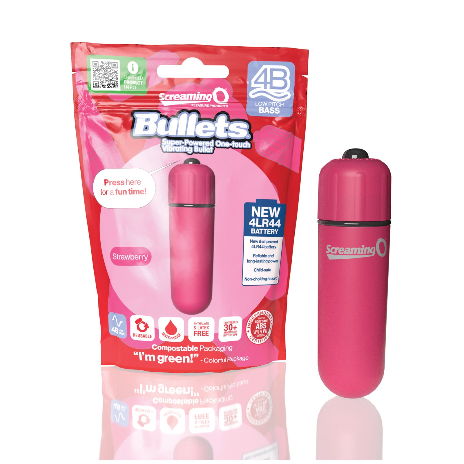 Screaming O 4B Bullet Strawberry Vibrator