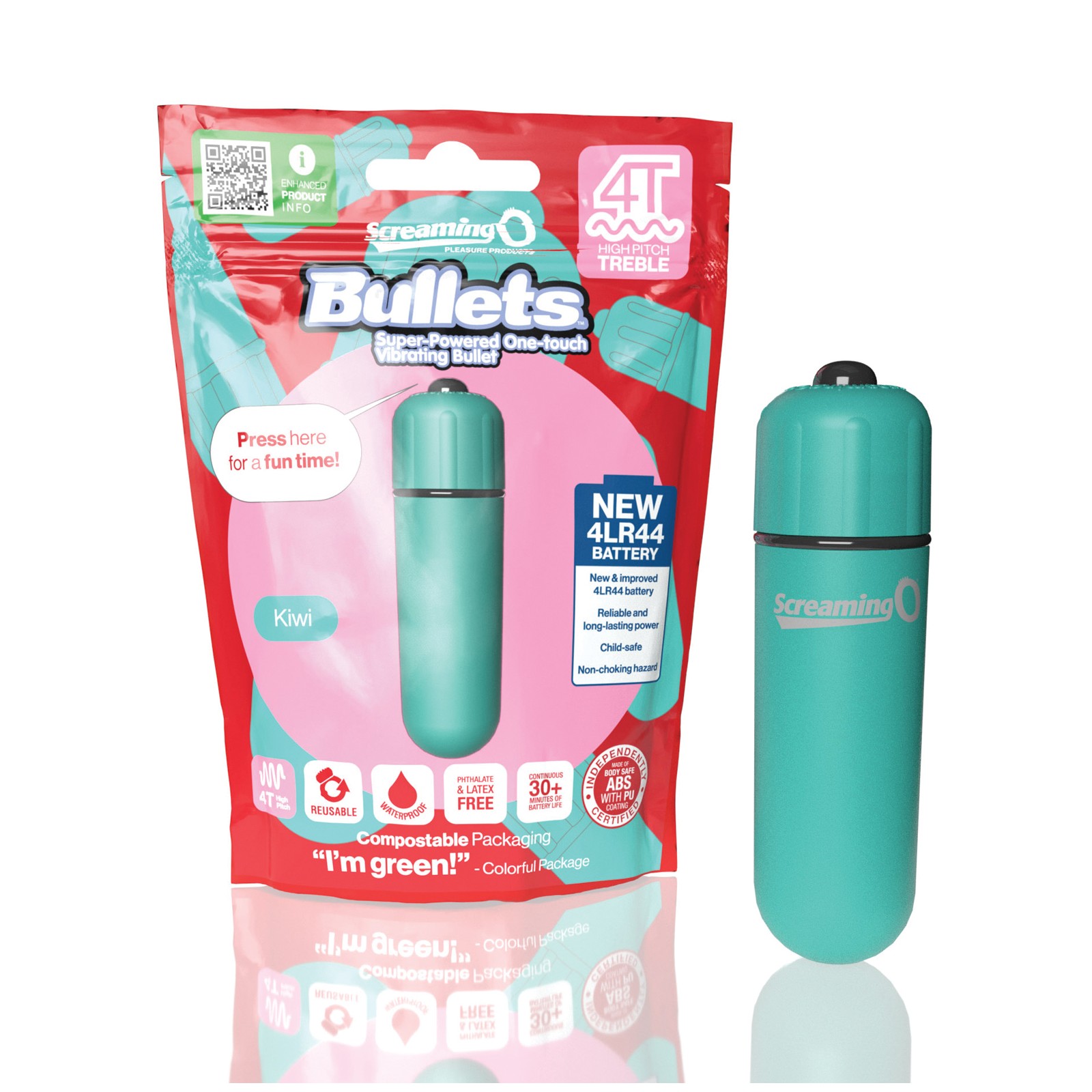 Screaming O 4T Waterproof Bullet Vibrator Kiwi