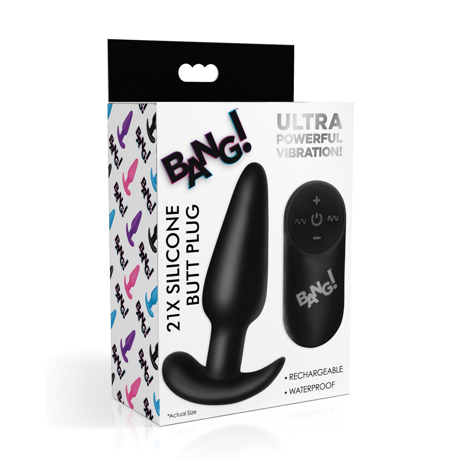 Plug Anal de Silicona Vibrante Bang! 21X con Control Remoto Negro