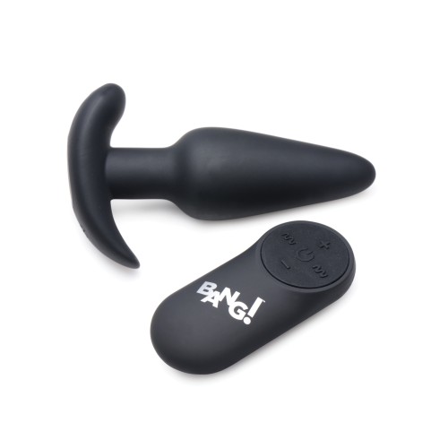 Bang! 21X Vibrating Silicone Butt Plug with Remote Black